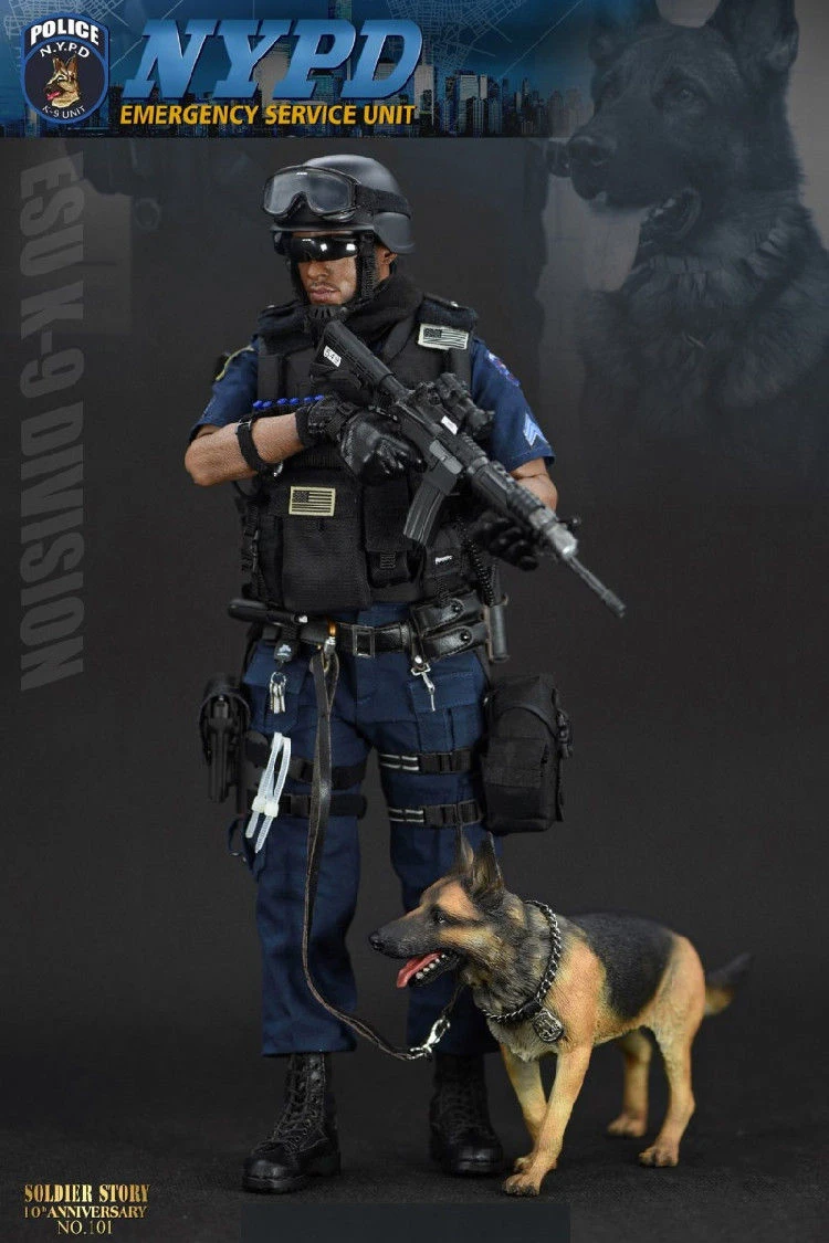 Для коллекции Soldier Story 1/6, NYPD ESU, K-9, Отдел полиции K9, фигурка с полицейской собакой, мужской солдат, фигурка, полный набор