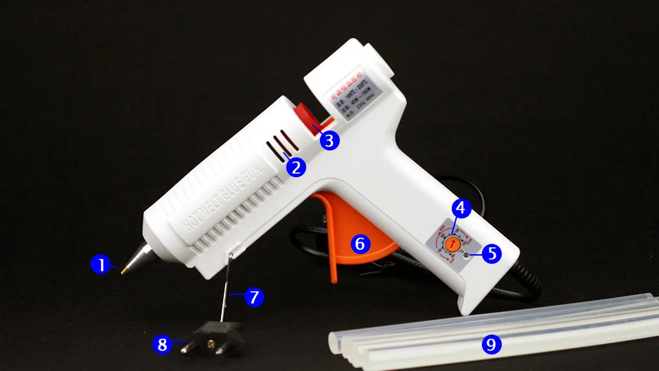 220 В 40-150 Вт термоплавкий клеевой пистолет, набор для ремонта с регулируемой температурой, инструменты с 5 клеевыми палочками