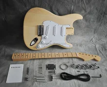 Kit de guitarra elétrica diy, estilo st, corpo, bordo, pescoço, dedo, 21 fret