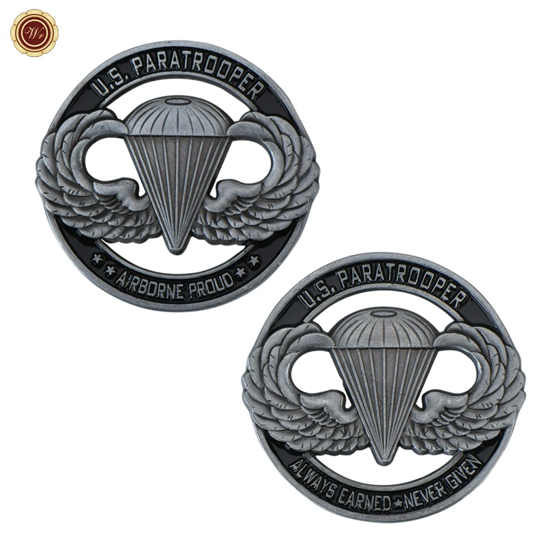 WR США десантник памятный вызов монеты домашний декор Соединенные Штаты Америки воздушные металлические монеты для подарков на день рождения