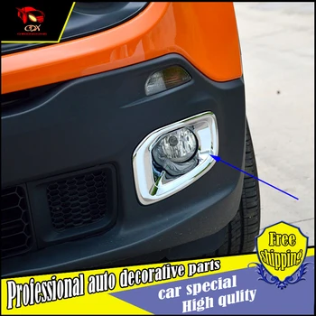 

For Jeep Renegade 2014 2015 2016 ABS Chrome Front Fog Light Lamp Frame Bezel Cover Trim Sticker Front Fog Light Protective 2pcs