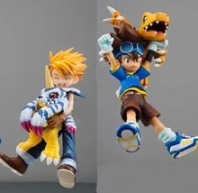 11cm Japanese anime figure Digimon Adventure YAGAMI TAICHI Agumon ISHIDA YAMATO Gabumon action figure set kids