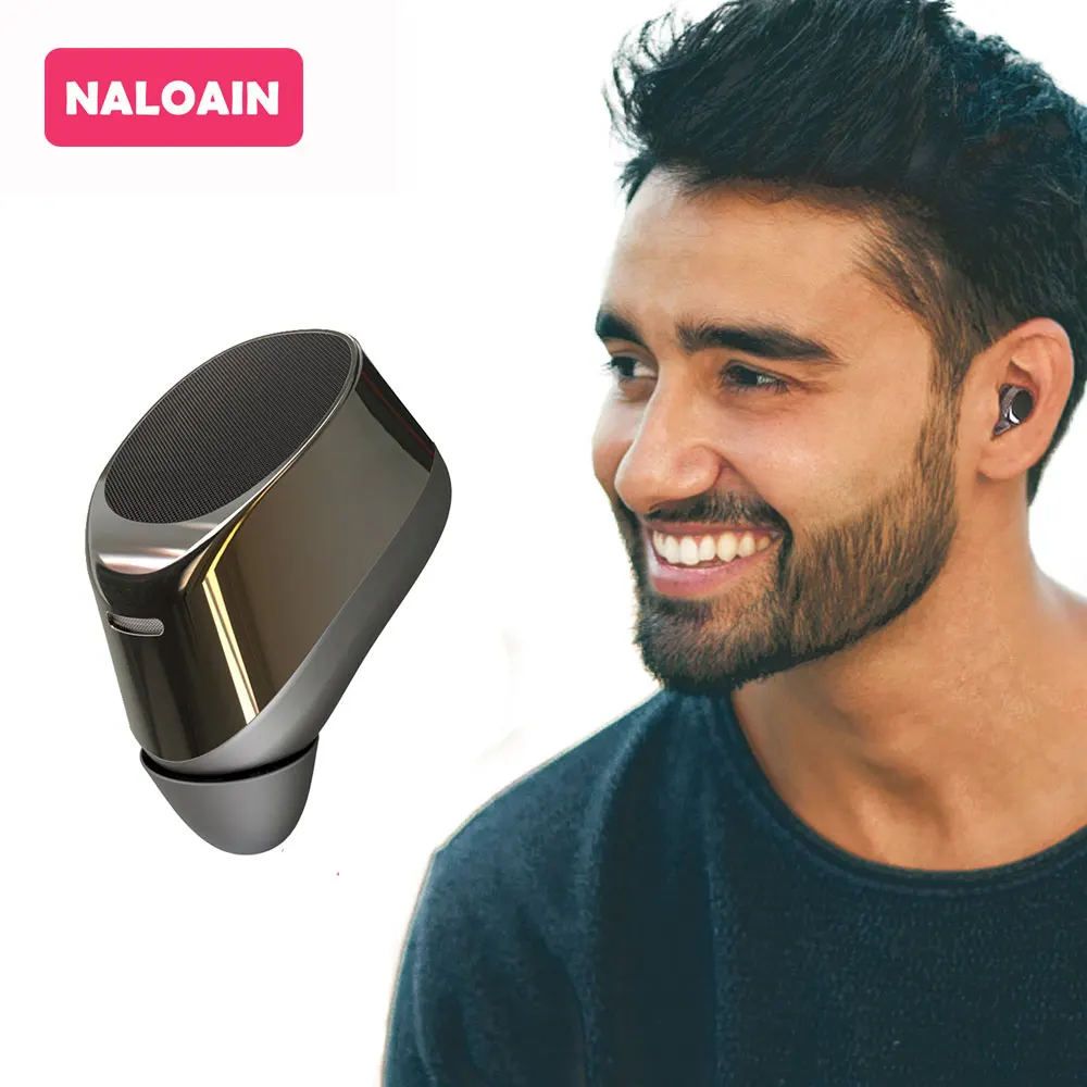 

NALOAIN Wireless Earbuds Bluetooth Earphone Single Mini Invisible In-ear Headset with Mic Handsfree for Iphone Android Phone