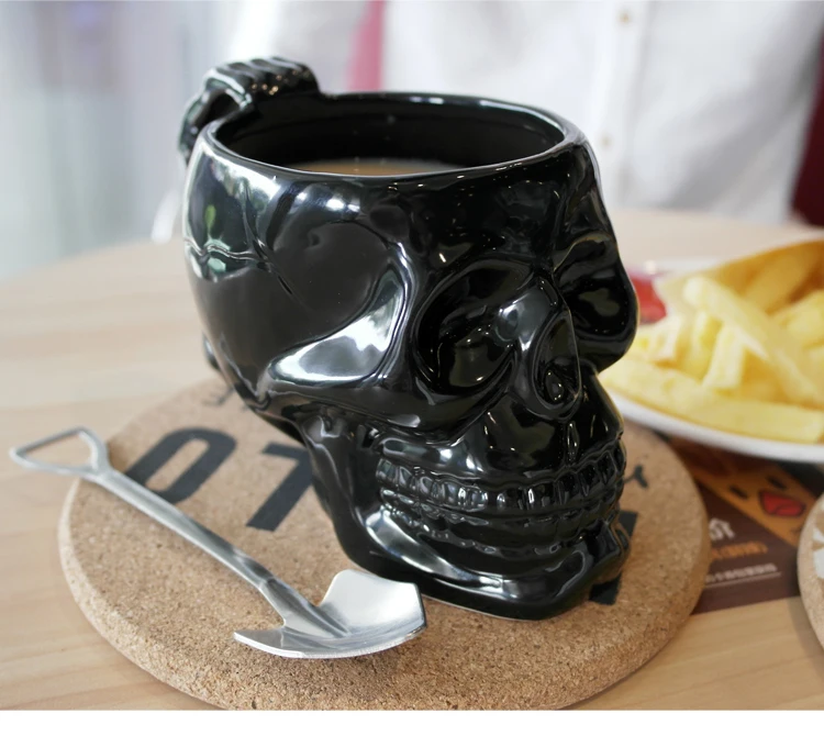 Год 420 мл креативная кофейная кружка с черепом, индивидуальная керамическая чашка и кружка, милая фарфоровая чайная чашка, кофейная кружка, посуда для напитков, подарок