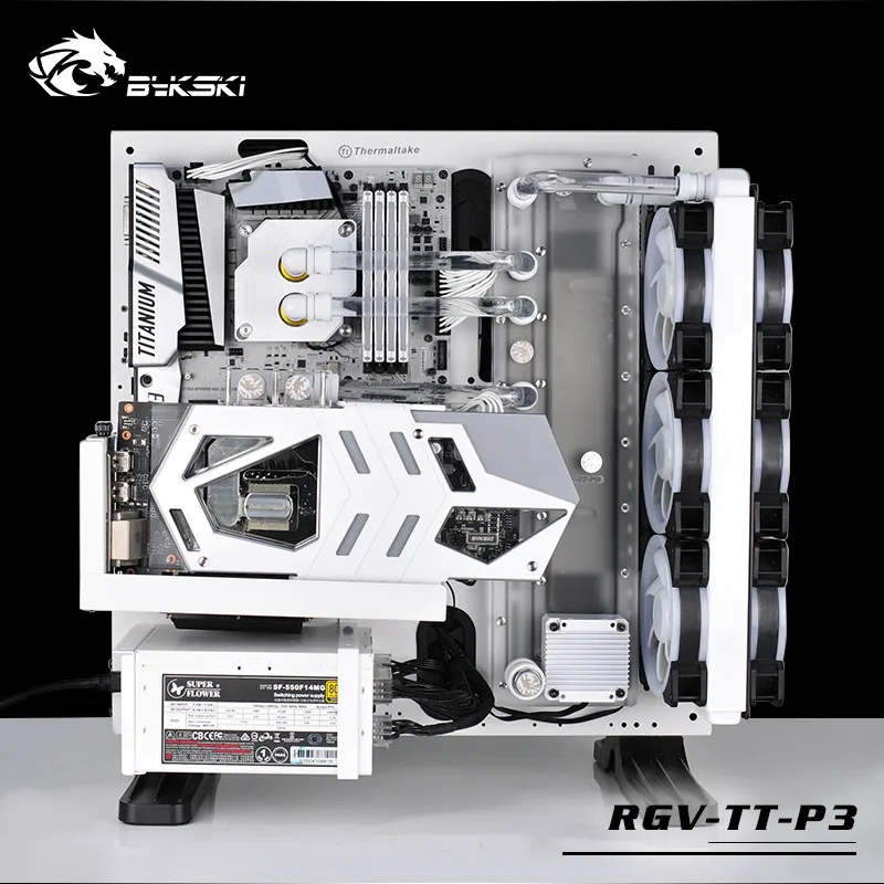 BYKSKI акриловая доска водный канал решение использовать для ThermalTake/Tt Core P3 для ЦП GPU Блок/3PIN RGB/вместо резервуара