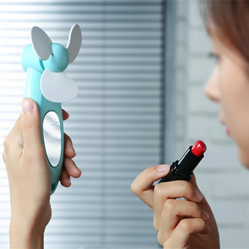 HIINST Mirror Handheld Mini Fan Portable Toy Fan Personal Fan Handheld