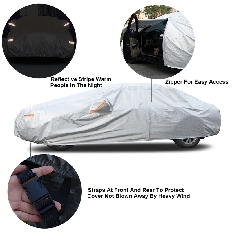 Kayme aluminium Waterproof car covers super sun protection dust Rain car cover full universal auto suv protective for vw toyota