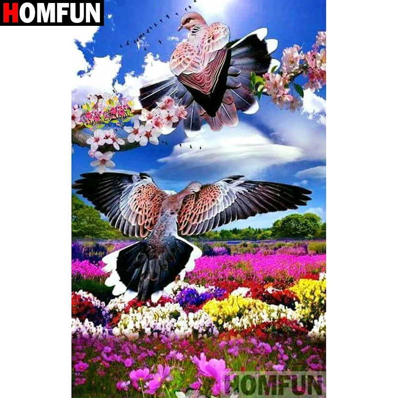 HOMFUN Full Square/Round Drill 5D DIY Diamond Painting &quotFlower eagle&quot 3D Embroidery Cross Stitch Home Decor A18960 | Дом и сад
