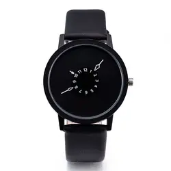 Новая мода творческие часы женские и мужские кварцевые-часы 2017 Новый бренд Уникальный дизайн набора влюбленных часы кожаные Наручные часы