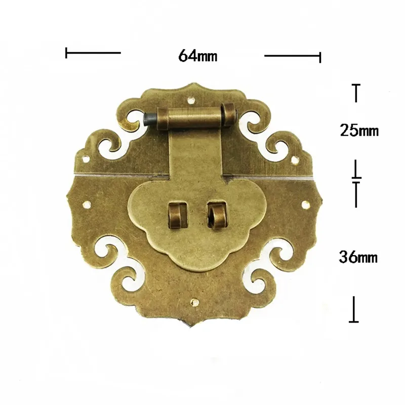 Antique Brass Latch Decorative DIY Gift Wine Wooden Box Suitcase Case