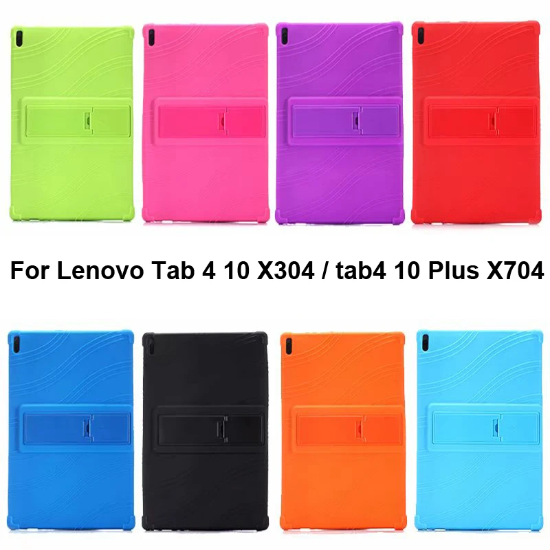 

Silicone Case for Lenovo tab 4 10 X304F/N/X Cover Shell Sleeve Tab 4 10 Plus X704 Pouch Bag TB-X704 FXNI Protector Stand Holder