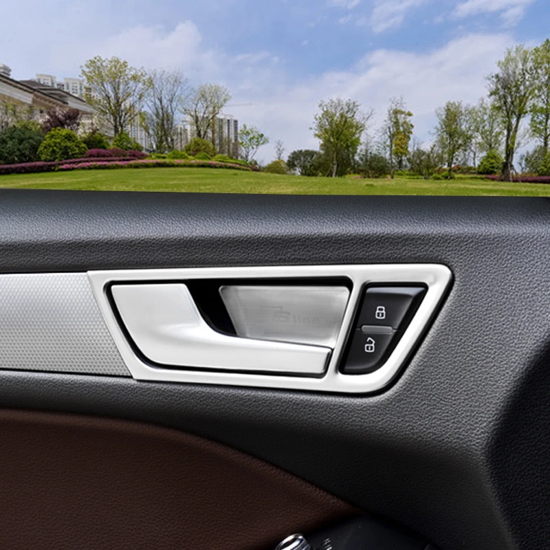 

4 шт. автомобильные аксессуары из нержавеющей стали двери интерьера декоративная отделка наклейки с блестками для Audi Q5 2009-2018