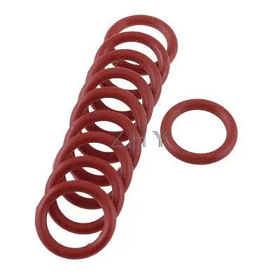17mm x 12mm 2.5mm Red Rubber O Shaped Rings Oil Seal Gasket Washer 10 Pcs |