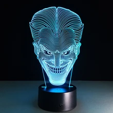 Hot sale Smile Jack Colorful gradient 3D night light Creative remote control or touch switch night light led table lamp