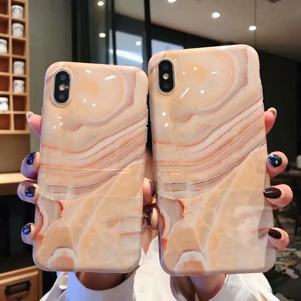 

marble phone case for iphone X Xs max XR soft silicone Simulated marble IMD fashion case cover for iphone 7 8 6 6S plus Coque