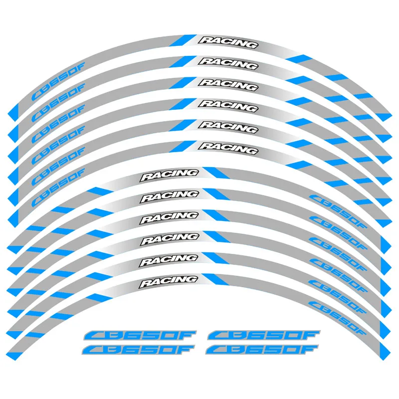 12-компонентный мотоцикла стикеры колеса модные декоративные стикеры в полоску Светоотражающая наклейка на обод для Honda CB650F