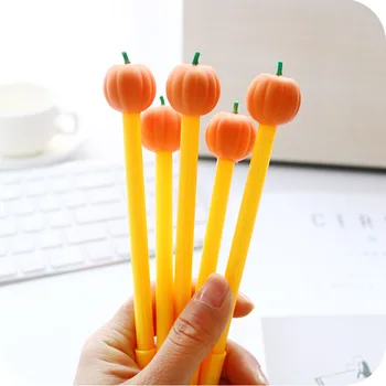 

0.5MM Creative Halloween Pumpkin Gel Pen Kawaii Kids Children Student Stationery Office Learning Blue Ink Pen Writing