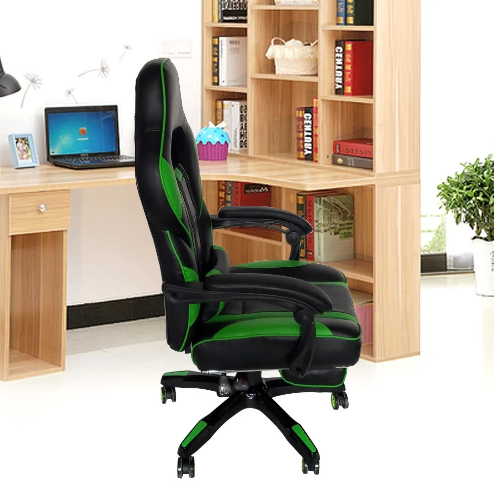 Adjustable Swivel Office Chair High-Back Faux Leather PU Leather Reclining Desk Chair Executive Chair Office Napping