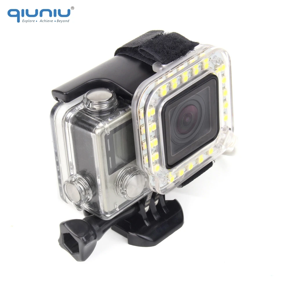 QIUNIU светодиодный светильник для GoPro Hero 4 корпус USB кабель светодиодный светильник для ночной съемки для Go Pro Hero 3+ 4 аксессуары для камеры