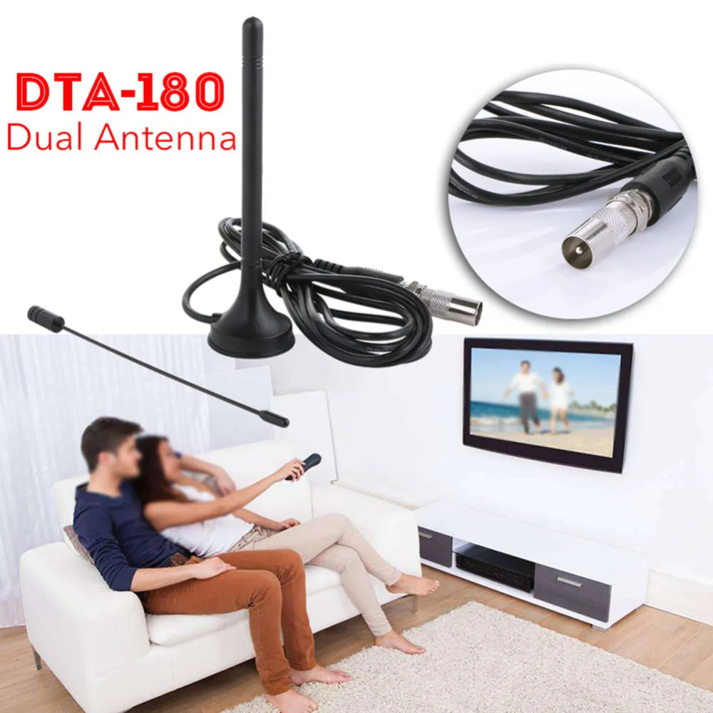 DTA-180 HD цифровая внутренняя ТВ двойная антенна DVB-T антенна Freeview HDTV антенна усилитель антенн ТВ палка приемник DVBT серфинговые антенны