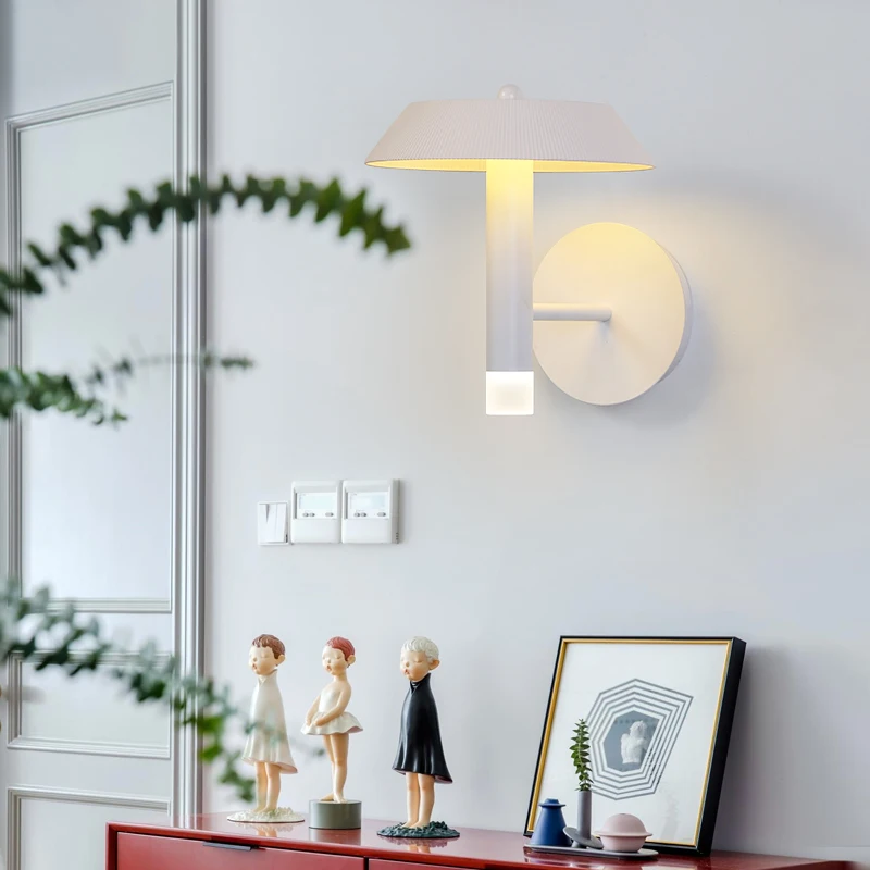 

Modern nordic minimalist wall lamp creative LED mushroom light for living room bedroom bedside lamp corridor indoor lights e27
