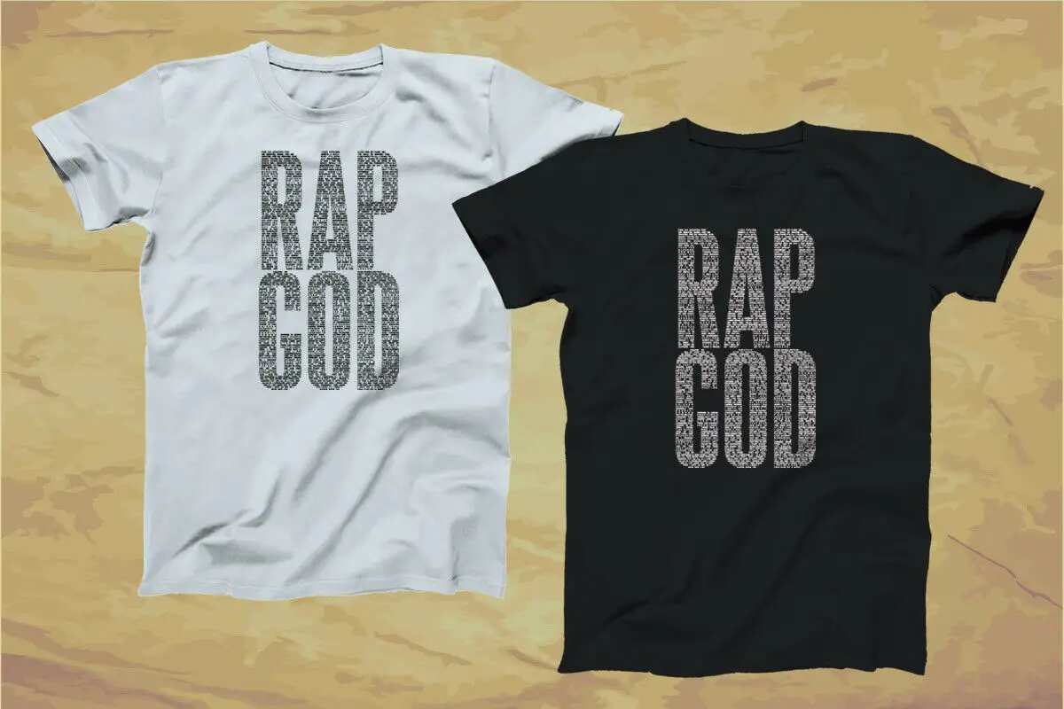 Новая мужская черно белая футболка с логотипом EMINEM * RAP GOD в стиле хип хоп
