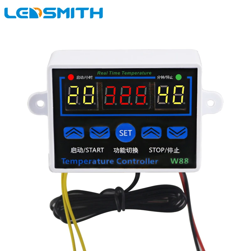 Digital Thermostat DC12V W1218 Temperature Controller For Incubator w// Probe Red