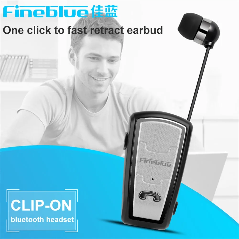 

Portable Sports Music Fineblue FQ208 Retractable Wireless Bluetooth Earphone Earphones Clip With Mic Stereo Earbuds Handsfree