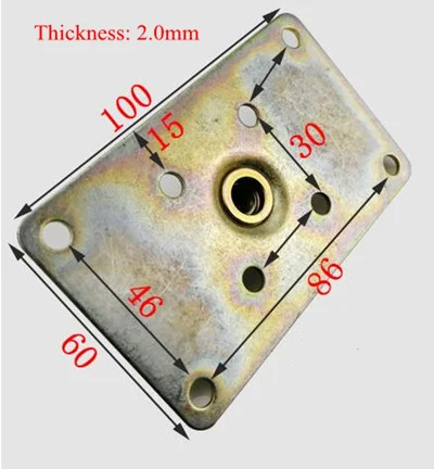 4 шт. мебель угловые ножки крепления пластины 7X7 см Монтажный кронштейн для эксцентричного колеса стол диван ноги поддержка оборудования - Цвет: 1