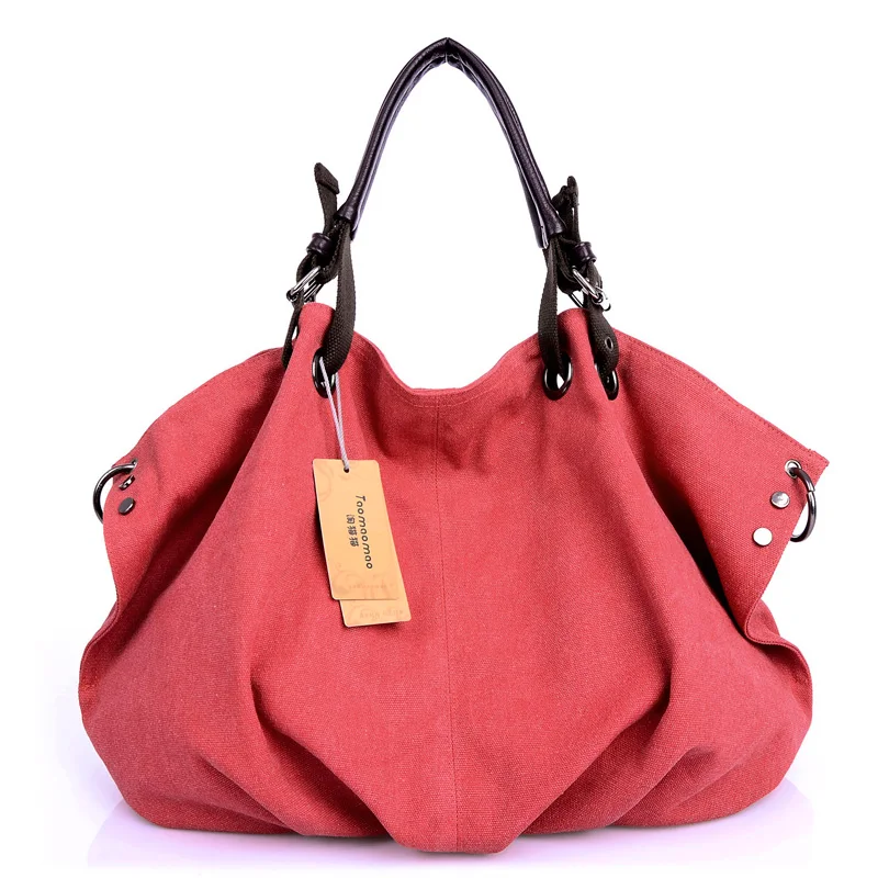 Вместительные женские сумки, холщовая сумка-мессенджер, женские сумки через плечо, женские дизайнерские сумки для путешествий - Цвет: Red