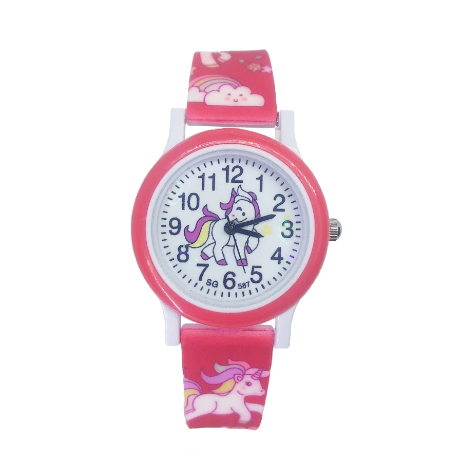 Горячая Распродажа, Детские Модные кварцевые часы с милым единорогом для мальчиков и девочек, спортивные детские часы для студентов, детские часы в подарок