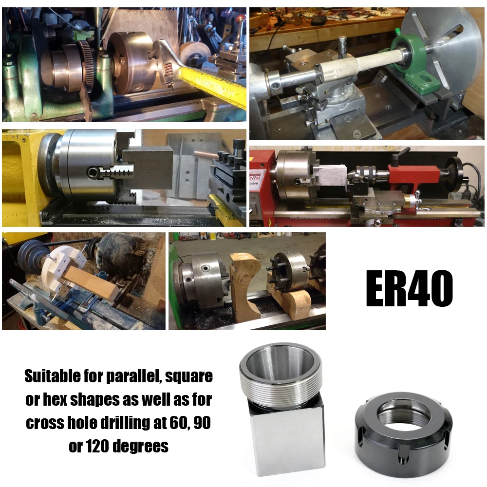 

Square ER40 Collet Block 80mm Collet Chuck Block Holder For Lathe Engraving Machine