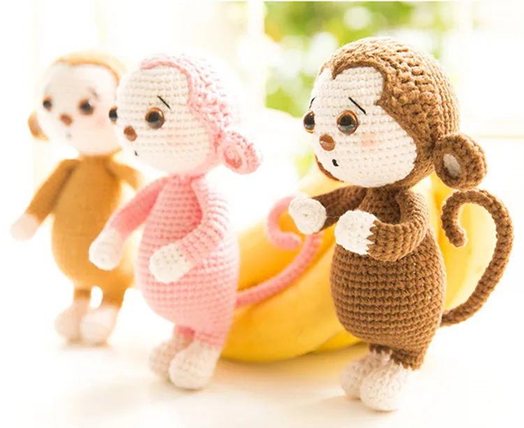 1 шт. Наивная и милая кукла обезьяна шерстяной крючок плетение ручной работы крючком куклы игрушки