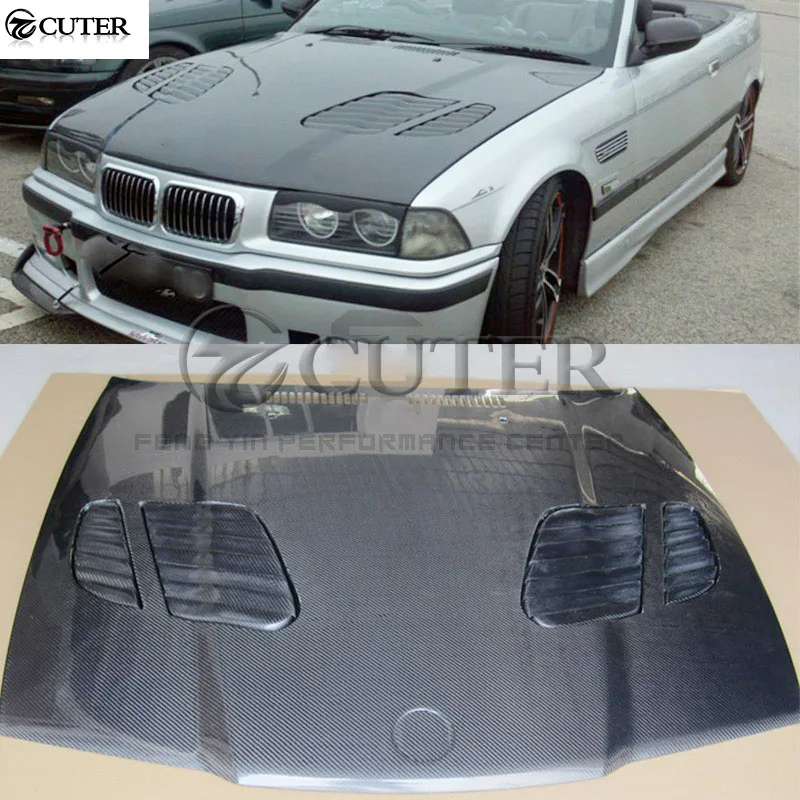 E36 3 серии Coupe M3 Стиль углеродное волокно передний капот двигателя крышки с