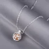 EUDORA 14mm Peach blossom Tree Ball Pendant Aromatherapy locket Diffuser Necklace fit Volcanic Lava Stone Ball Fine Jewelry K307 4