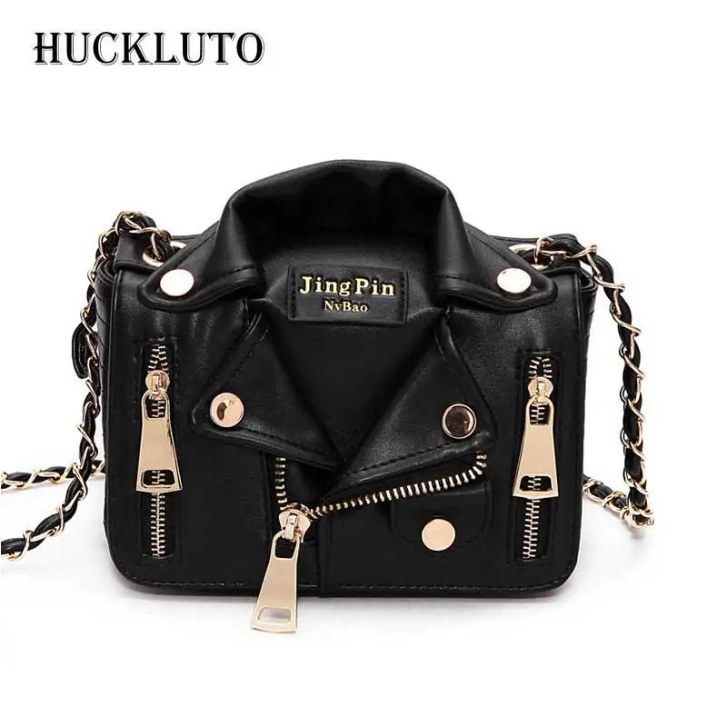 

HuckLuto 2019 Hot Sale Korean Fashion Luxury Chain Black Geometric Shoulder Messenger Small Square Bag Leather Female Handbags