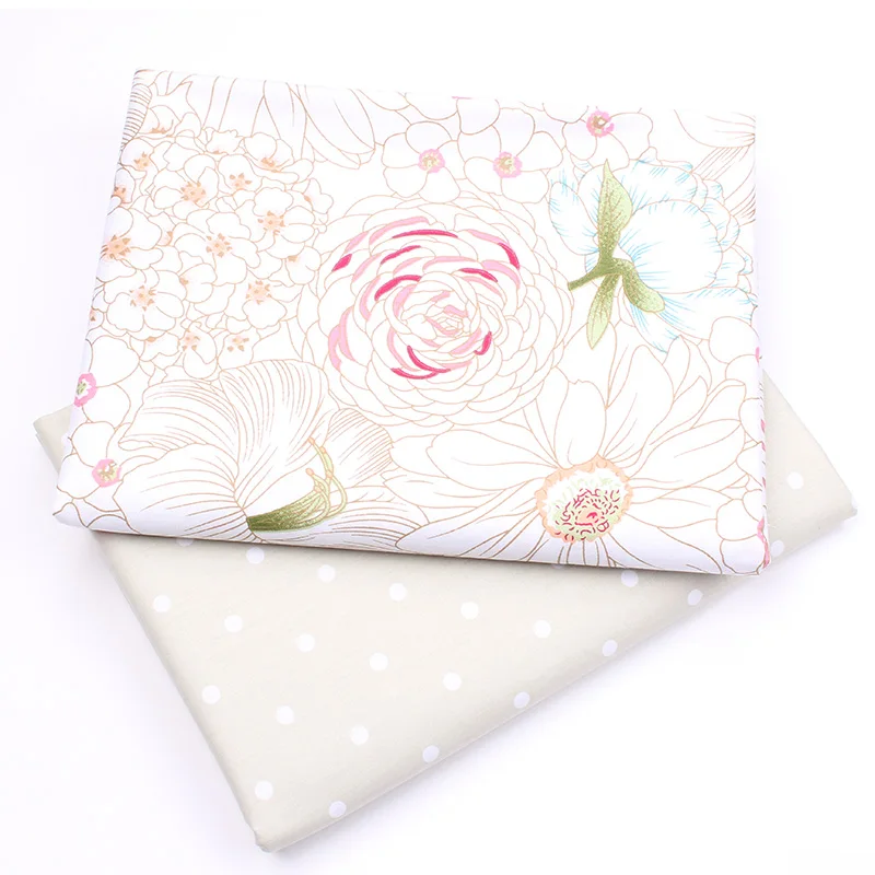 

NEW 2pic/lot 40x50cm Cotton Fabric for Sewing pillow Quilting Patchwork Tissue baby dress Bedding DIY doll cloth fabrics k450