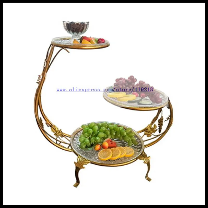 European minute grid fruit plate creative multi-layer dried fruit snack bar bar ktv special with three-layer fruit platter rack