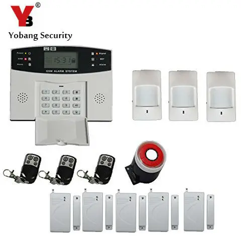 

YobangSecurity English Russian Spanish French Voice LCD Dispaly Home Security Wireless GSM Alarm System with Keyboard