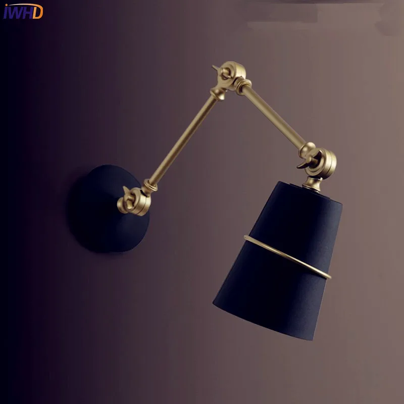  IWHD Nordic Iron Swing Long Arm Wall Light Living Room Beside Lamp Modern LED Wall Lights Sconce Ar - 32818275458