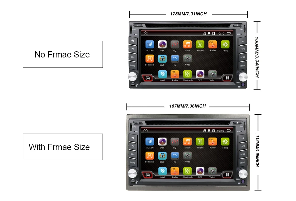Clearance Quad Android Car Audio GPS Navigation 2DIN Car Stereo Radio Car GPS Bluetooth USB/Universal Interchangeable Player+ MAP+cam+SWC 9