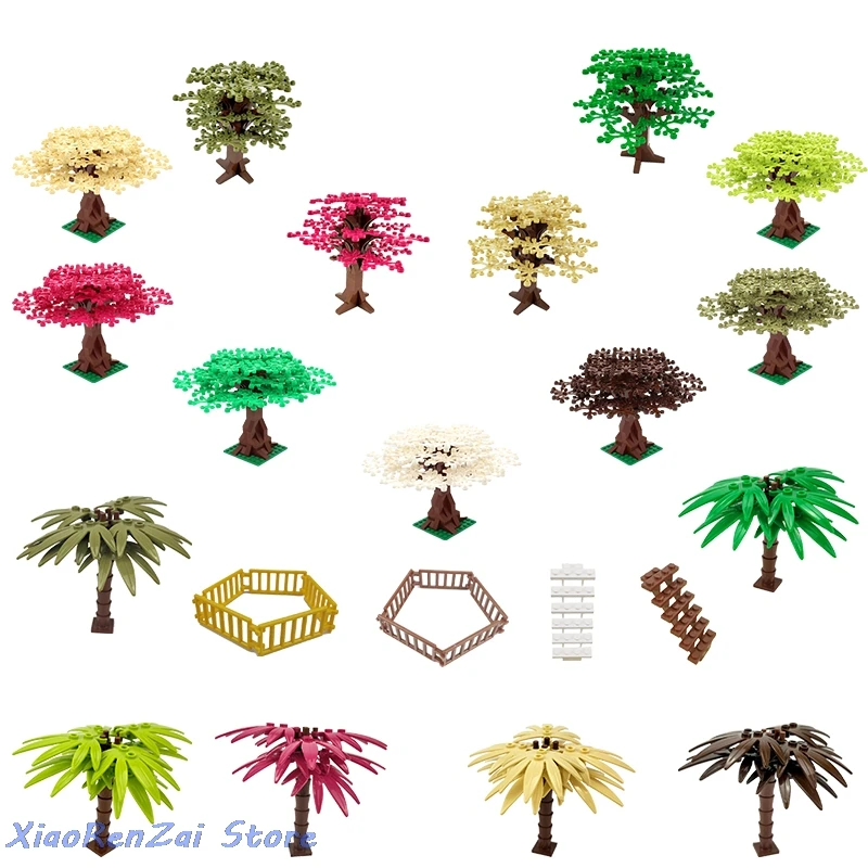 

MOC Creative Series DIY Model Prop Building Blocks Parts Plants Flowers and Trees Fence Wine glass Street light Bricks Kids Toys