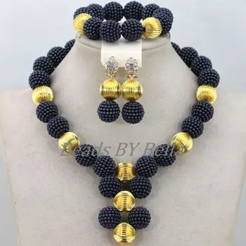 

Charming Women Party Gift Jewelry Set Nigerian Wedding Beads For Women Balls African Costume Jewelry Sets Free Shipping ABK393