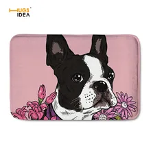 HUGSIDEA дом декоративные ковры проиллюстрировано Бостон терьер коврики для Гостиная Нескользящие Alfombras Tapis Salon