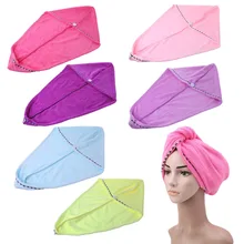 Полотенце из микрофибры Быстрая быстрая сушка волос тюрбан для сушки обертывание шапки спа, купальный