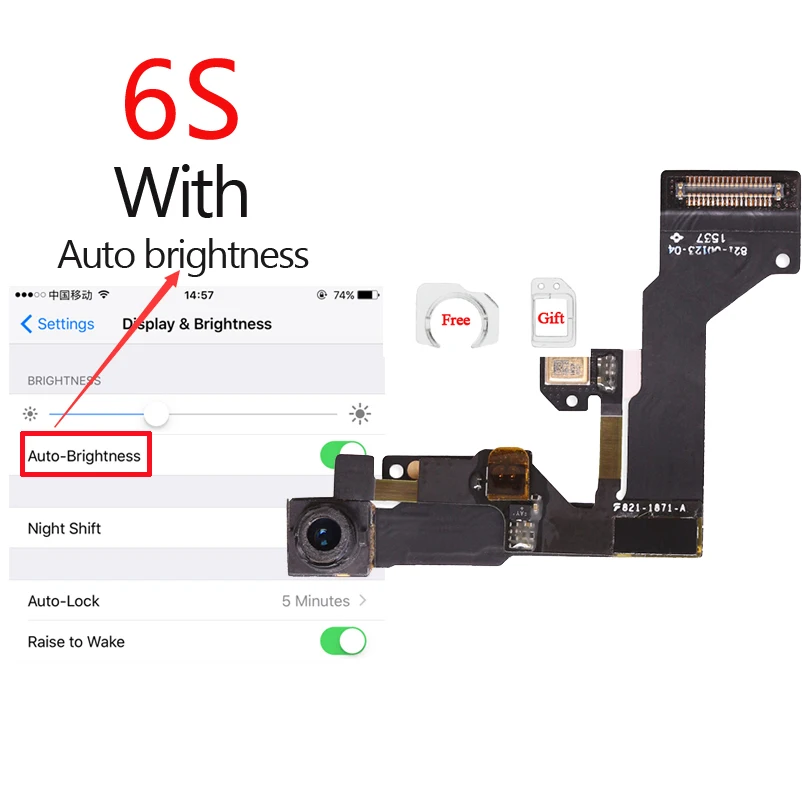 1 шт. новое кольцо-держатель для передней камеры для iPhone 5 5S 5C 6S 6 Plus фронтальная камера объектив правый датчик приближения гибкий кабель