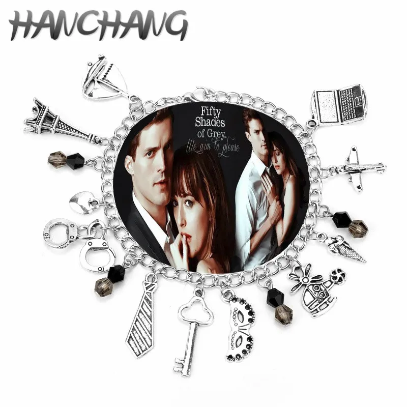 50 Fifty Shades Of Grey Fashion Charm Bracciale Hand Catenary Tie Manette Bracciali Grigi Bracciale Crime