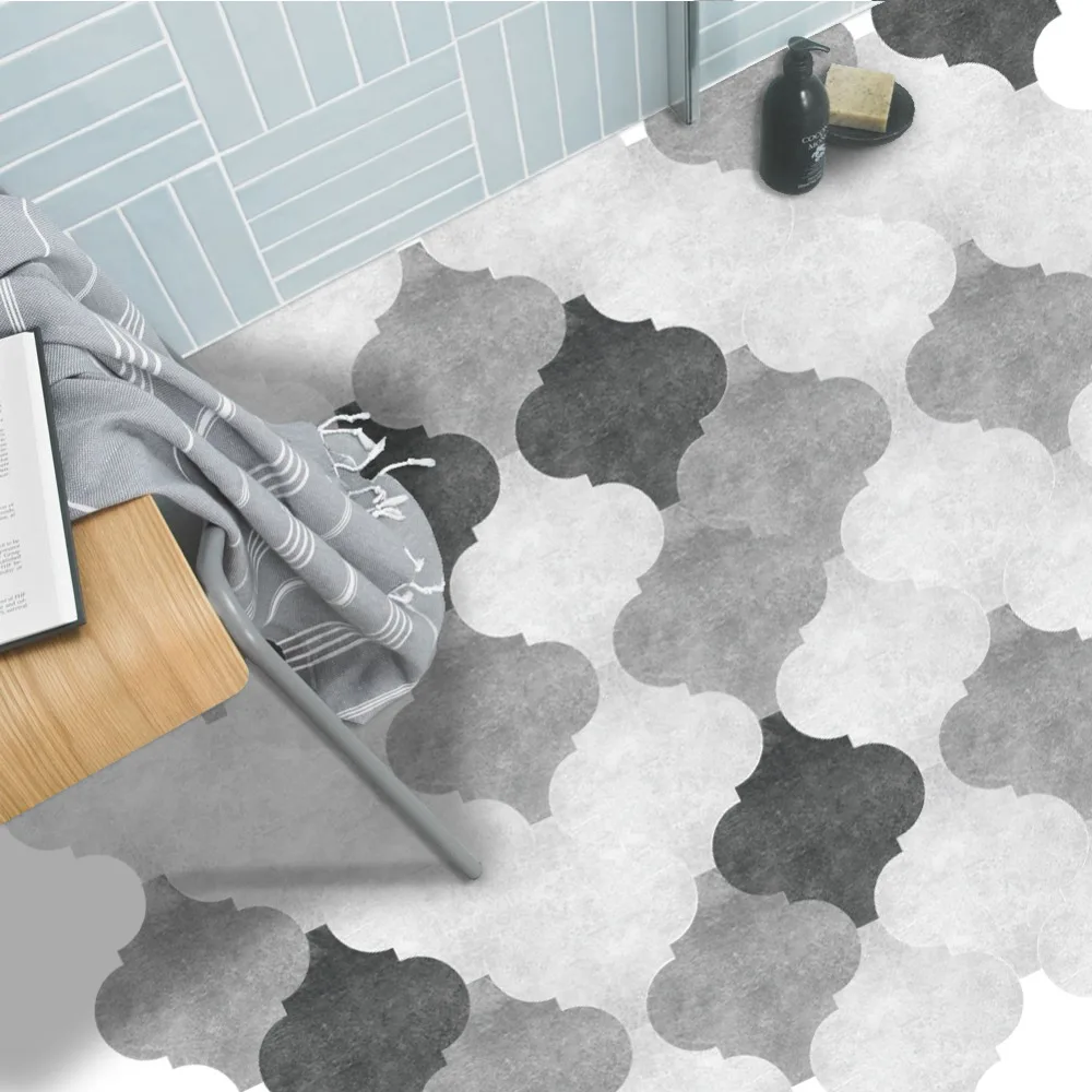 10 قطعة/المجموعة أسود رمادي فانوس الطابق العصي PVC لاصق خلفيات للماء الفن صائق ل معيشة غرفة نوم المنزل الديكور