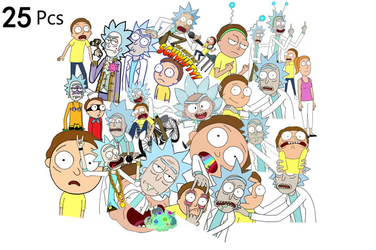 25Pcs Cartoon Rick and Morty Sticker for Car Laptop Luggage Skateboard Motorcycle Decal Kids Classic Toy Stickers 25Pcs Cartoon Rick and Morty Sticker for Car Laptop Luggage Skateboard Motorcycle Decal Kids Classic Toy Stickers