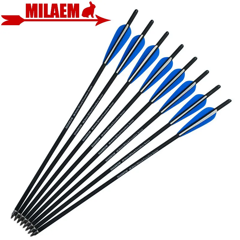 

6/12pcs 20inch Archery Crossbow Bolts Carbon Arrow Crossbow Arrow Replaceable Broadhead Rubber Vanes OD8.8mm Hunting Accessories